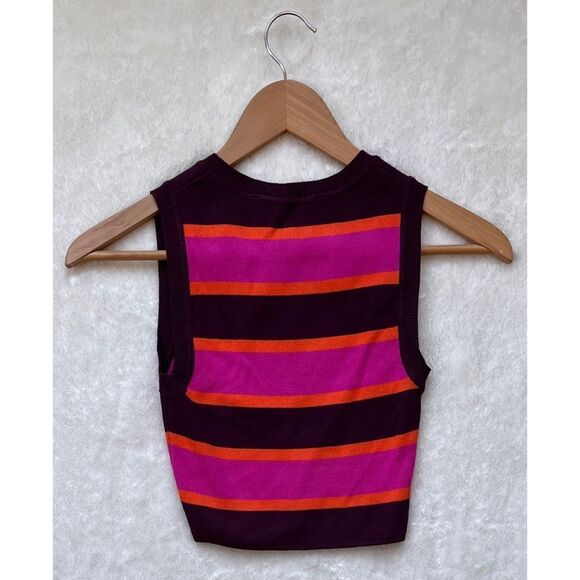NWT Zara Blogger’s Favorite Striped Cropped Knit Sweater Vest Sleeveless Top - Picture 10 of 10